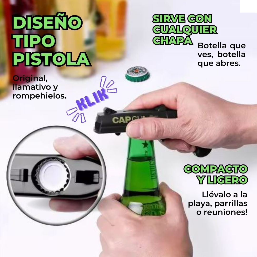 Abridor de botellas creativo