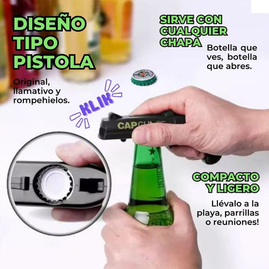 Abridor de botellas creativo